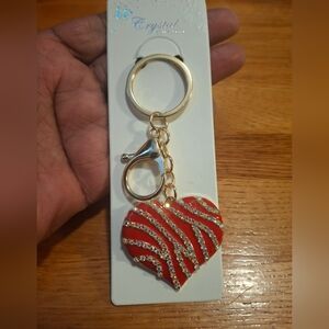 Red Heart Bag Charm/ Keychain